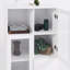 Armoire peinte en panneau de fibres à densité moyenne avec portes et tiroir en verre, espace de rangement ouvert, blanc, chambre à coucher, salon, buffet