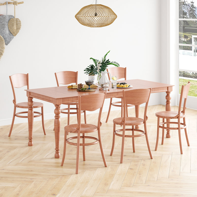 Medieval Solid Wood Side Dining Chairs, Natural