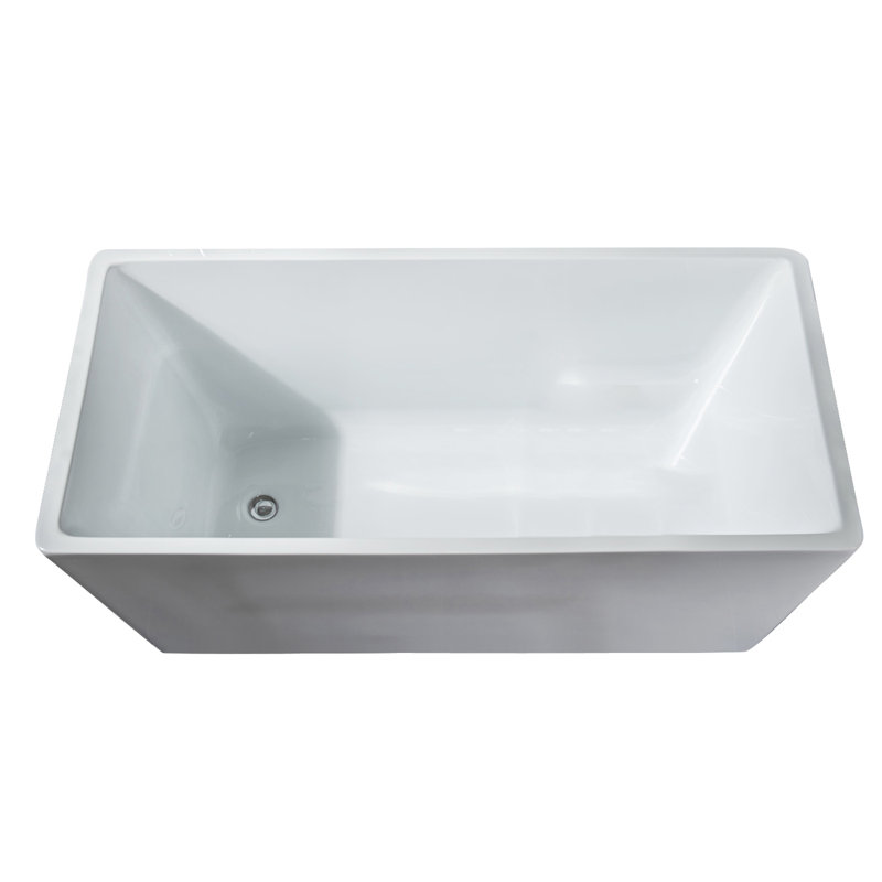 43.3'' x 27.5'' Freestanding Soaking Acrylic Bathtub