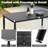 Patio Metal Dining Set With 6 Swivel Chairs And Umbrella Hole, Black-719984262