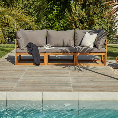 Rimasha 3 Seater Wooden Garden Sofa Set