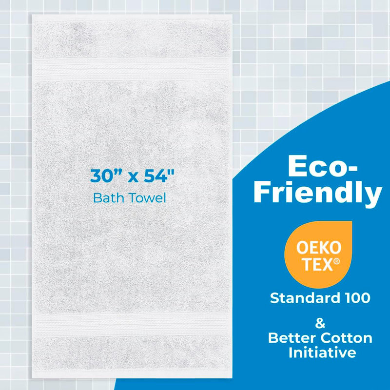 Ensemble de 4 serviettes pour salle de bain Zetilla, Blanc