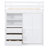 Full Size Wood Loft Bed With Built-In Wardrobe, Desk, Shelves & Drawers - Bedroom Furniture White Storage: Shelves, Sleek Design-344740716
