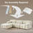 Modular Boucle Sectional Sofa, U-Shaped Couch with Ottoman-557385589-557385594