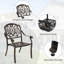 Ensemble 3 pièces de mobilier d'extérieur et de vaisselle en aluminium coulé toutes saisons avec trous pour parasol Leasure