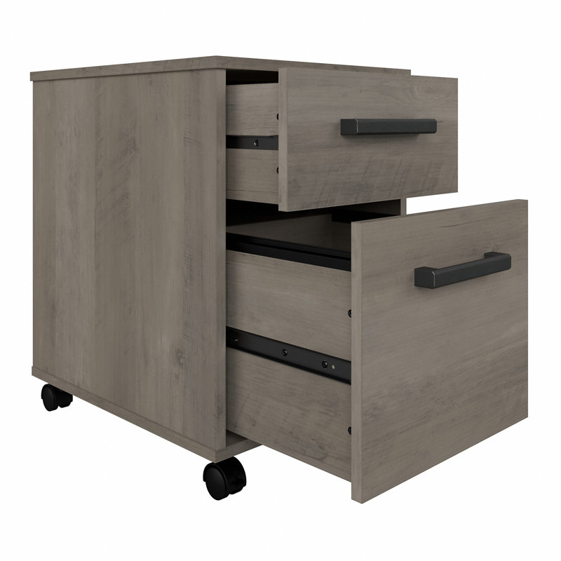 16" W 2 -Drawer Mobile Vertical Filing Cabinet, Driftwood Gray