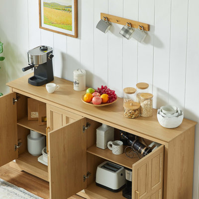 Grande armoire buffet 67 po avec rangement, armoire à vin Farmhouse