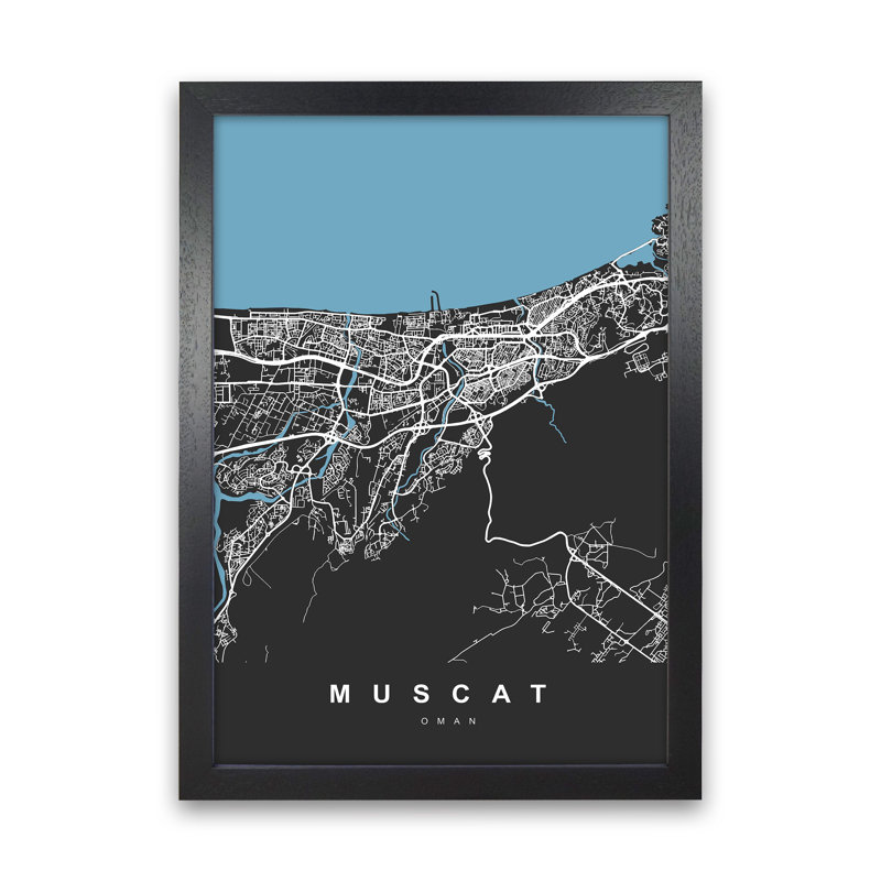 Muscat - Print, 63cm H x 46cm W x 3cm D, Black Paper