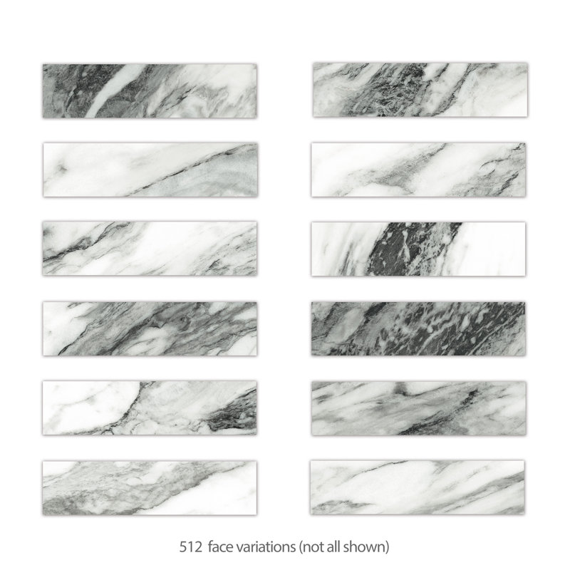 Touche 2-7/8 In. X 11-3/4 In. Porcelain Floor And Wall Tile, Gray/White