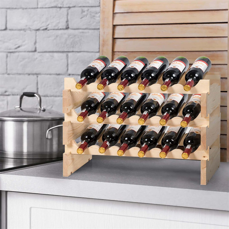 Breiden Solid Wood Wine Bottle Rack Brown