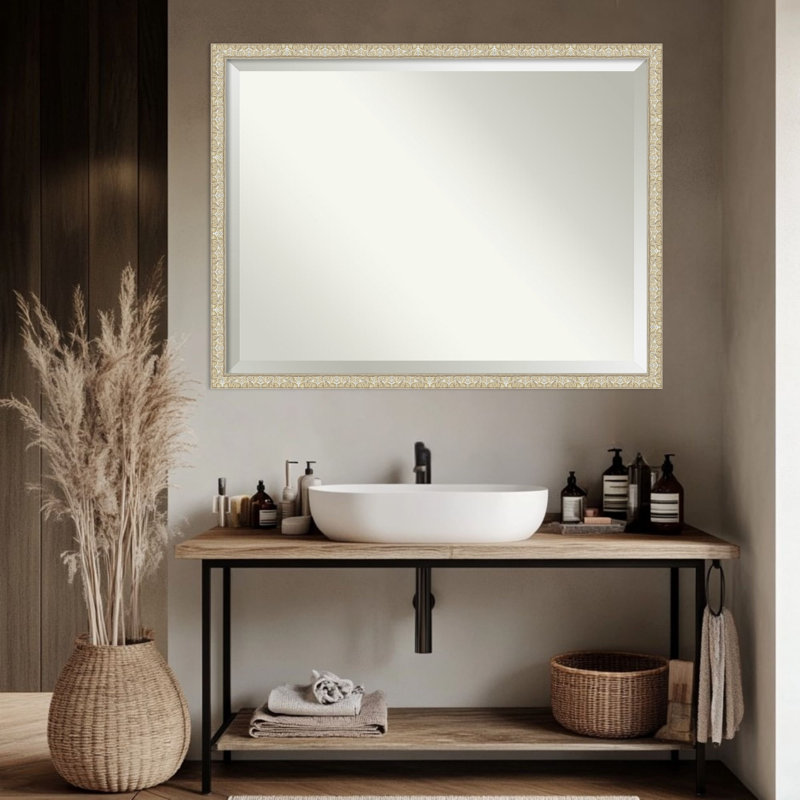 Miroir mural de salle de bain Lila, Silver, 32,5 po x 42,5 po