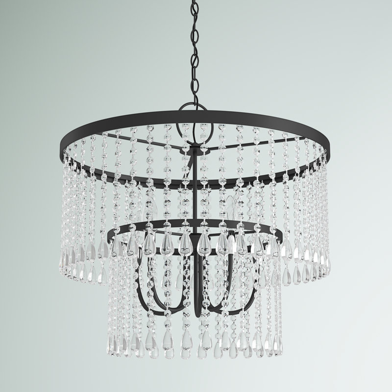 Kingsville 5 - Light Dimmable Tiered Chandelier, Black
