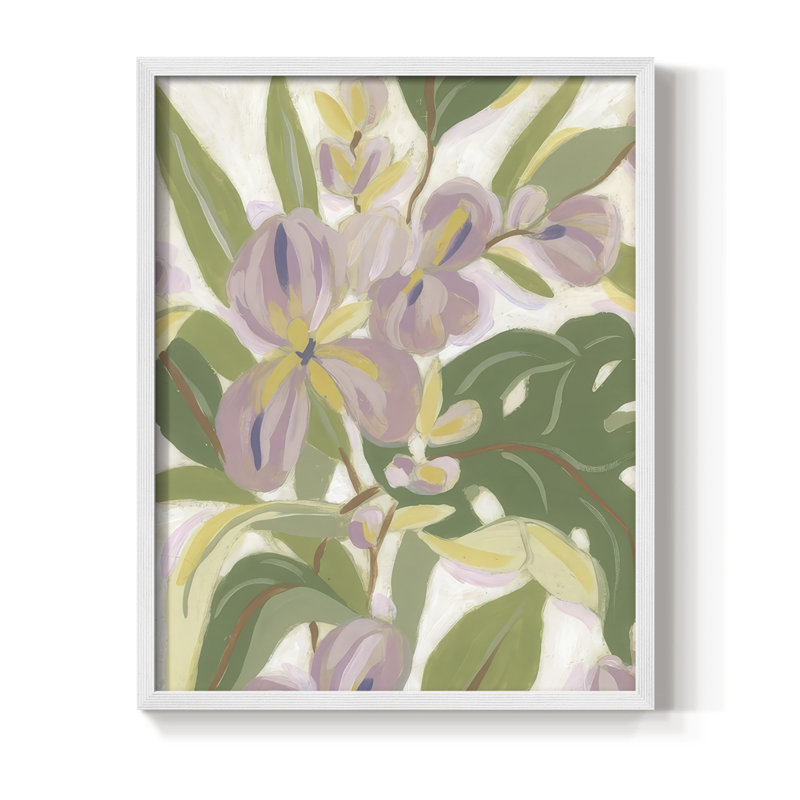 "Orchidée tropicale brossée II", H 11 po x l 9 po, Blanc