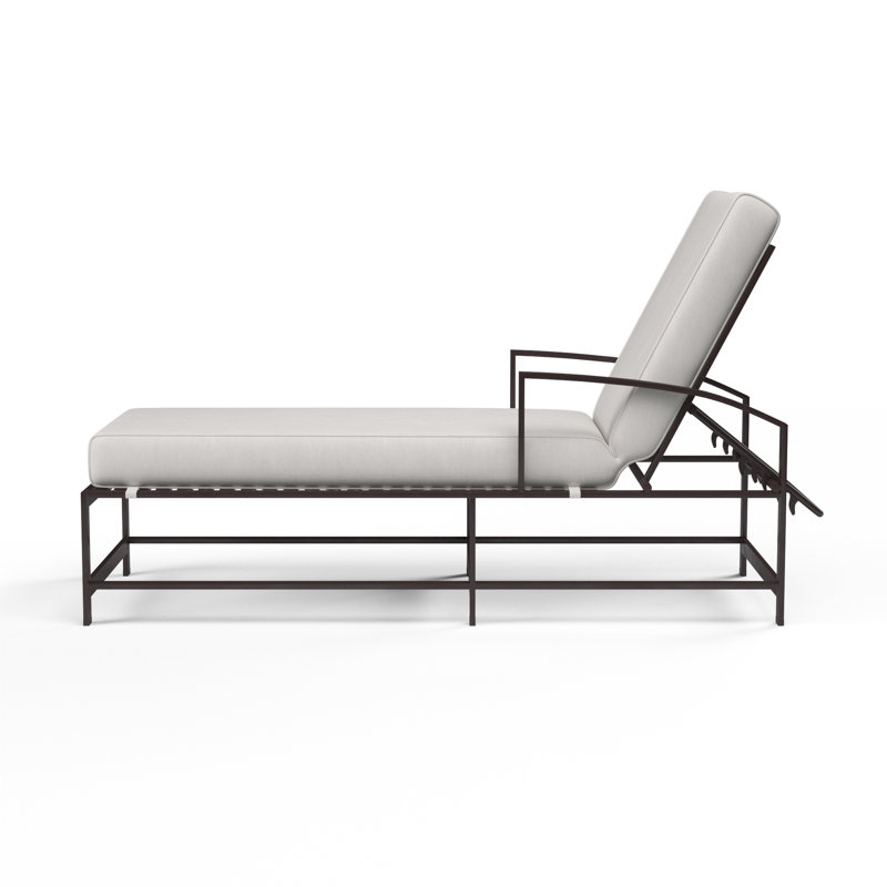 La Jolla Outdoor Chaise Lounge, Canvas Flax Sunbrella®