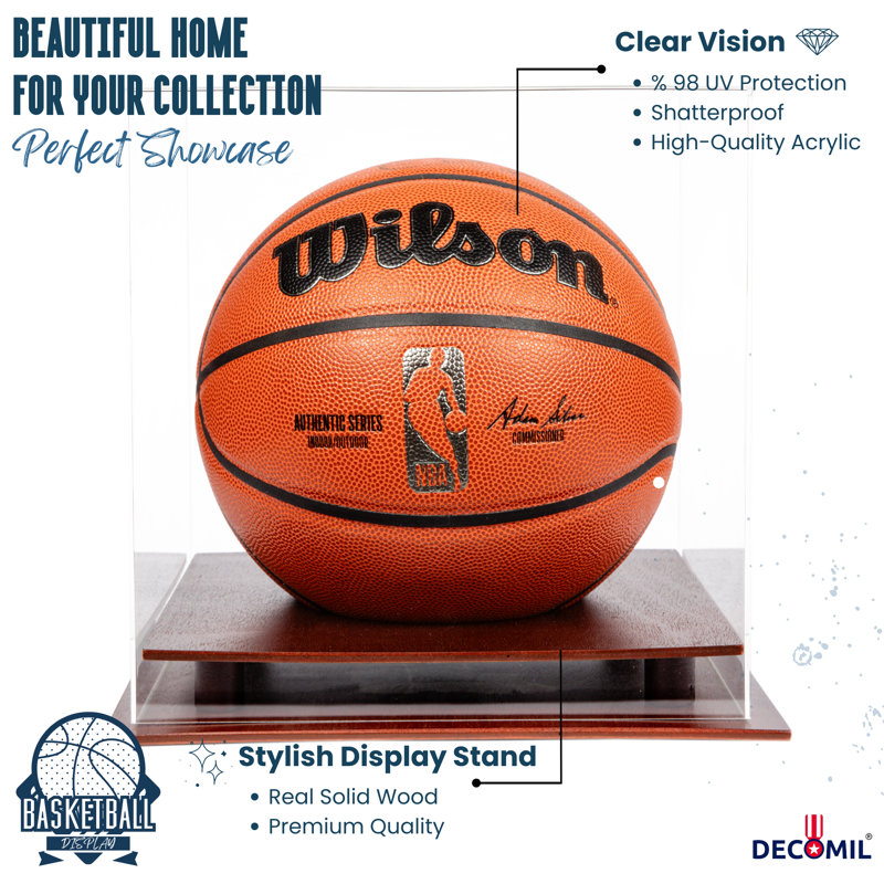 Présentoir à balles de basketball en bois massif 15 po x 15 po DECOMIL