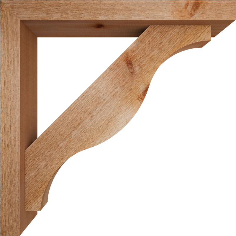 Funston Block Offset Brace Bracket, 24 x 24, 4"W Western Red Cedar (Rough Sawn)