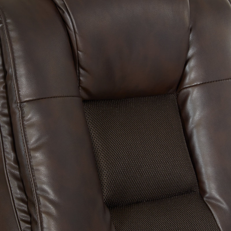 Espresso Executive Leather Office Chair with Adjustable Arms