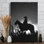 «Cowboy Silhouetted Against Starry Sky», art photographique sur toile tendue - H 36 po x l 24 po