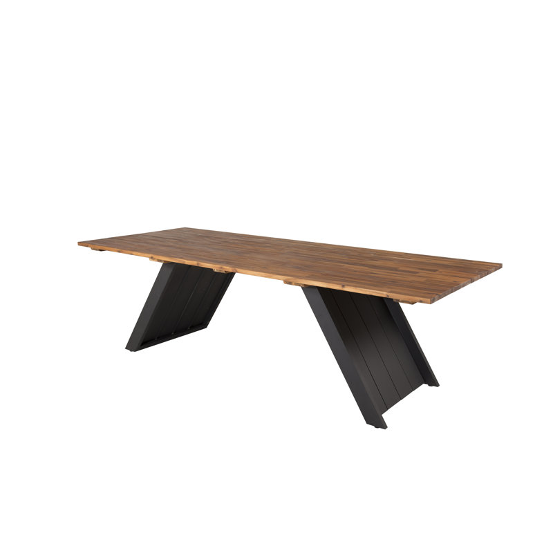 Lantie Rectangular Solid Wood Outdoor Dining Table - 250 cm W 100 cm D