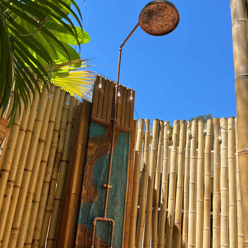 Poteaux de jardin en bambou naturel pour clôture, P 1 po x H 90 po Ensemble de 25 pièces, Naturel