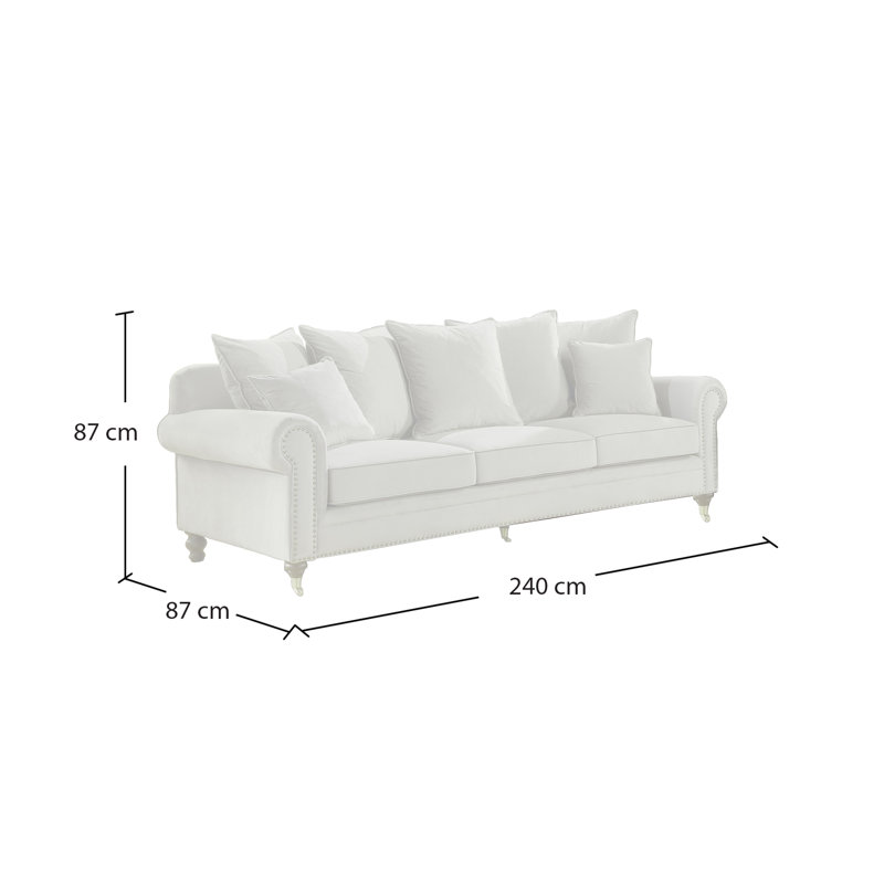 Hampton Velvet Sofa, Grey