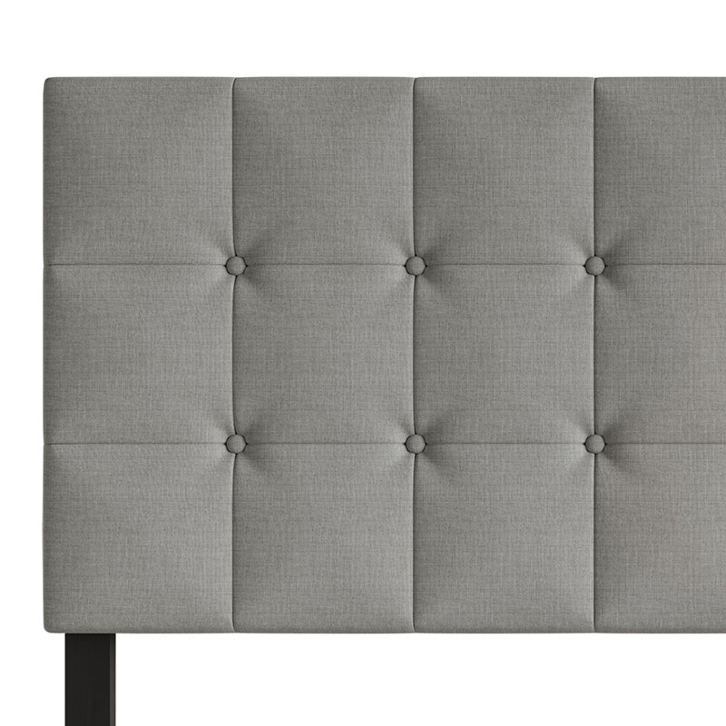 Raickett Upholstered Headboard, King, Light Gray