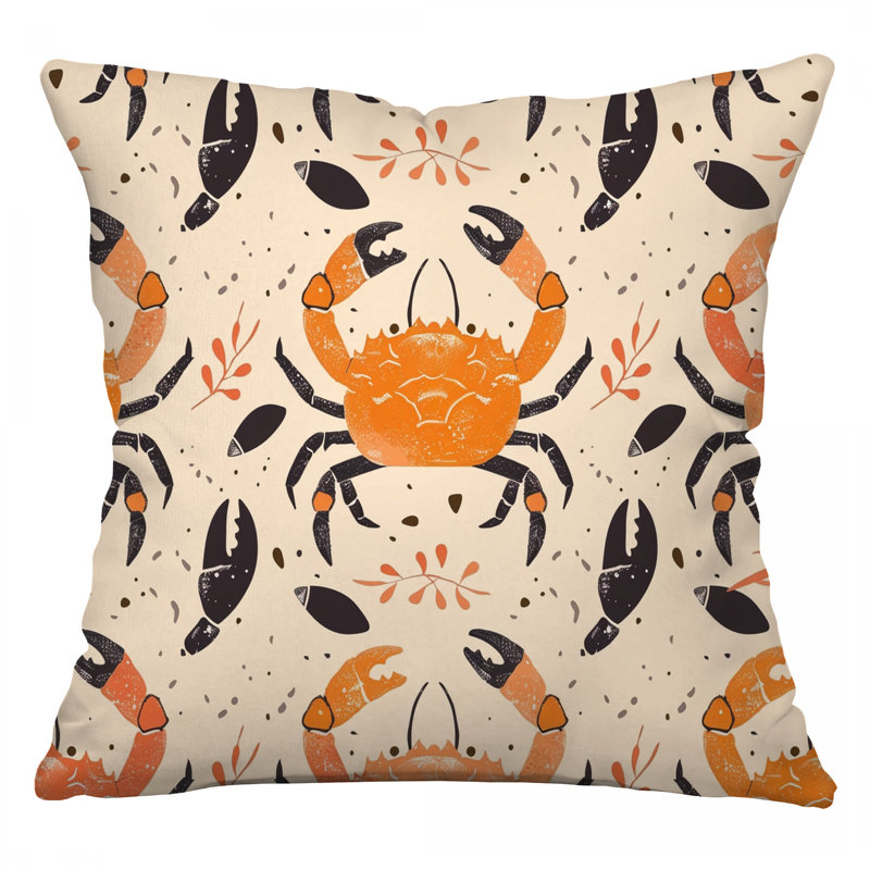 Coussin Crab, H 20 po x l 20 po