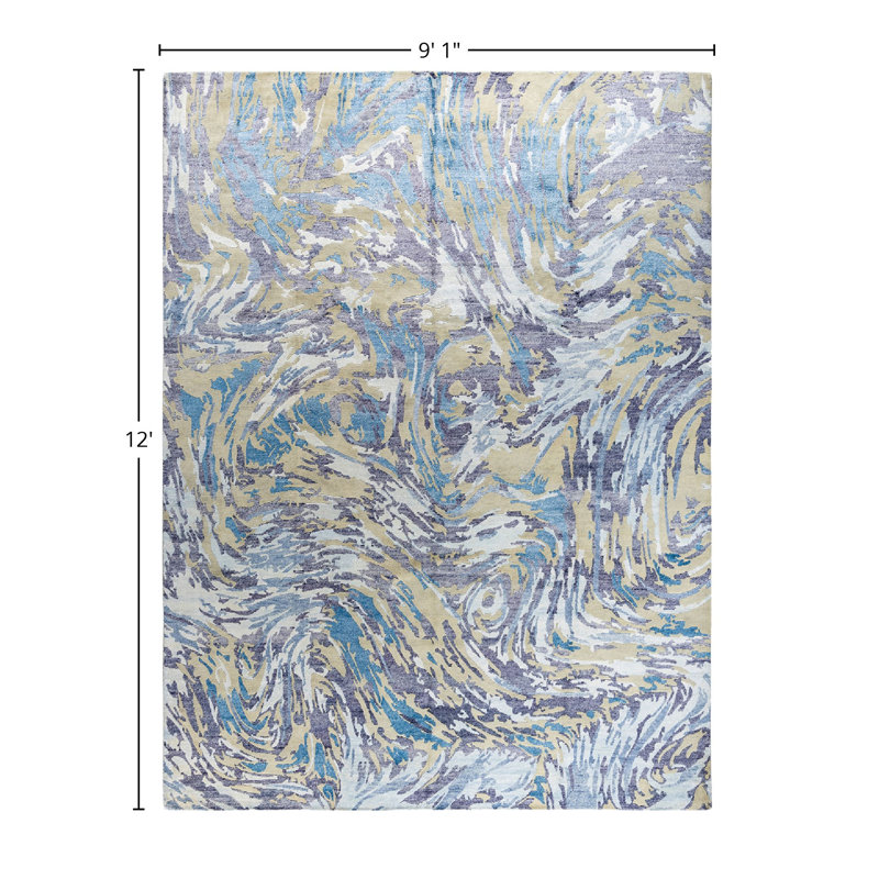 Overdyed One-of-a-Kind 9' 1" X 12' 0" Hand Knotted Area Rug