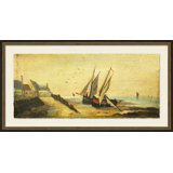 Crackled Antique Shore Painting