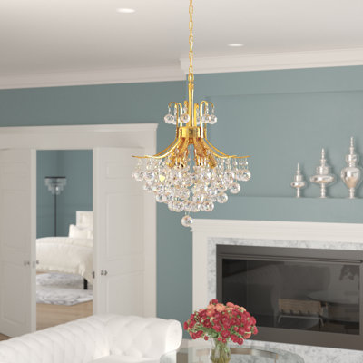 Lustre géométrique unique à 6 lumières avec détails en cristal Stoller