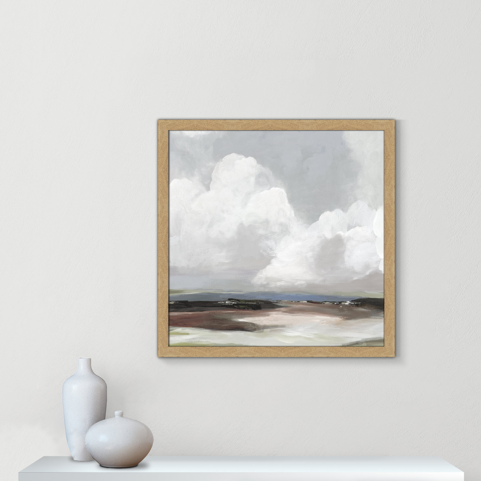 Avron "Morning Air" Painting, 28.5" H x 28.5" W x 1.12" D, Natural Framed