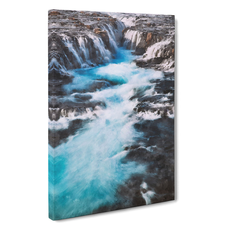 Waterfalls In Iceland - Wrapped Canvas Print, 50cm H x 35cm W x 3cm D