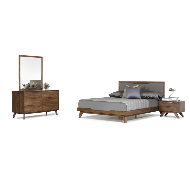 Glow Piece Bedroom Set, Queen, Walnut
