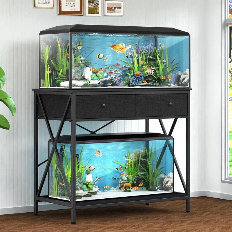 Support d'aquarium 40 gallons, 40 gallons (H 31,7 po x l 19,4 po x P 11 po), Noir
