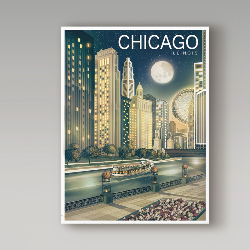 Croswell «Chicago 2», impression sur toile tendue, H 19 po x l 14 po