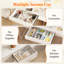 15 grands organisateurs de tiroir de salle de bain, 3 tailles de plateaux de rangement en plastique transparent pour le maquillage, ustensiles de cuisine, accessoires de meuble-lavabo dans l'organisation de la salle de bain / bureau / commode
