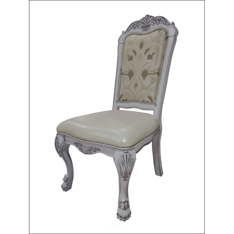 Chaise d'appoint en tissu et blanc os