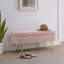 Banc de rangement repose-pieds ovale en flanelle avec pieds en métal - rose (43,5 po x 16 po x 16 po)-1948896664-1948896667