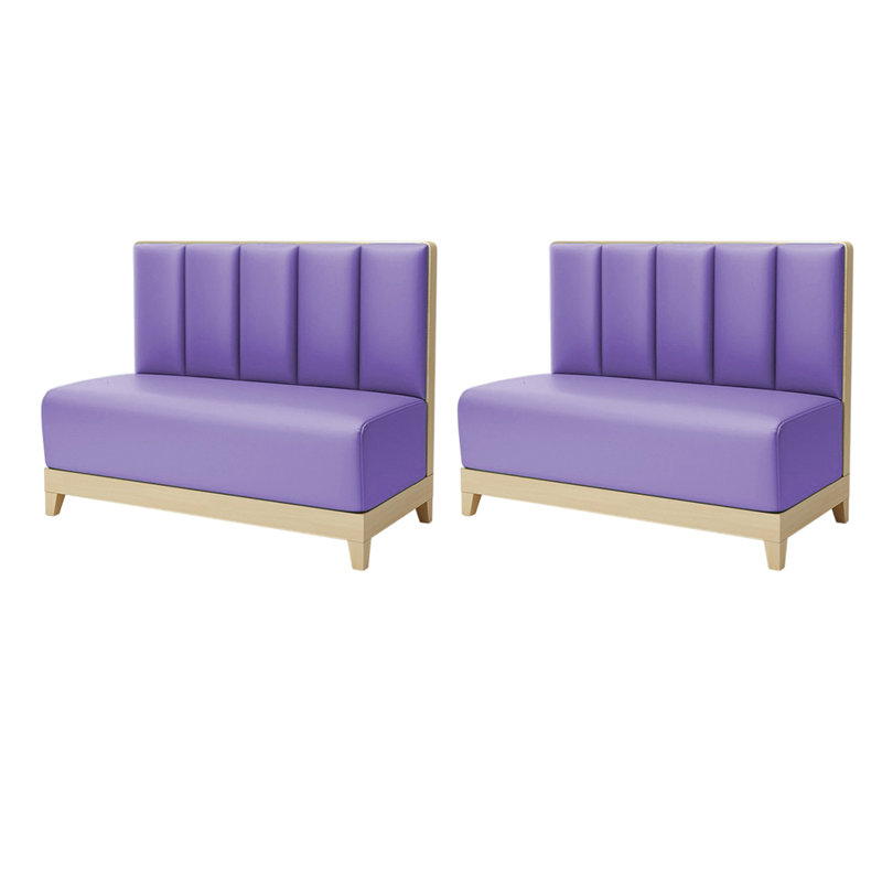 Banc rembourré en similicuir Simple Leisure Cafe, Mauve moyen