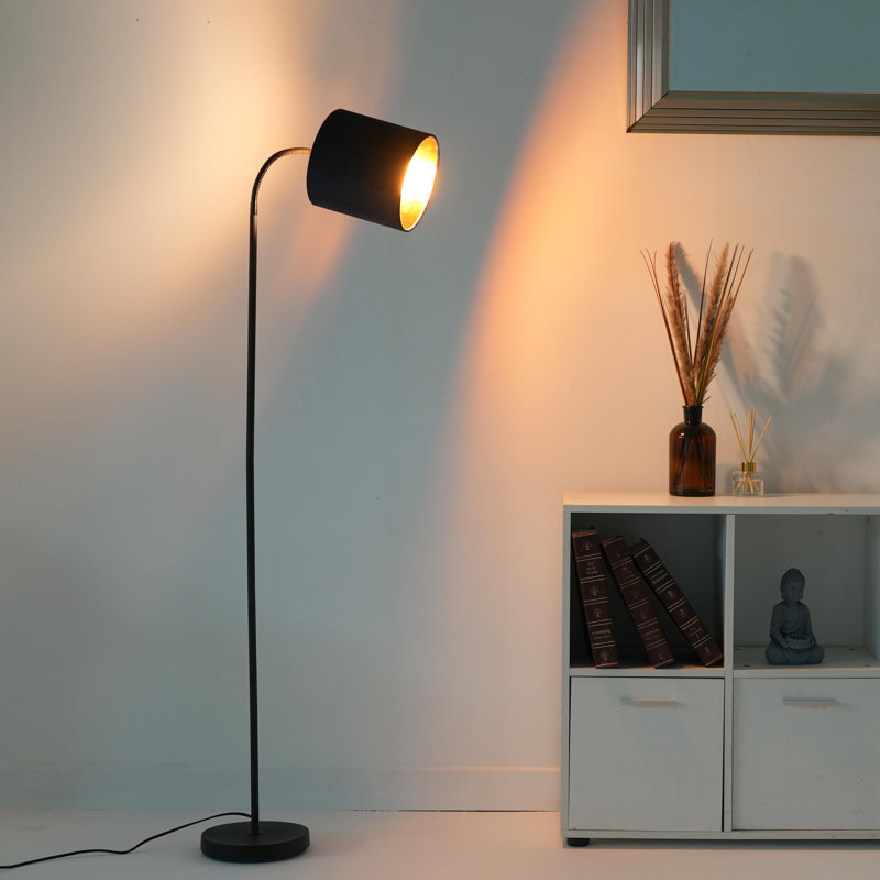 Giovoni 173cm Black Arched Floor Lamp, Navy