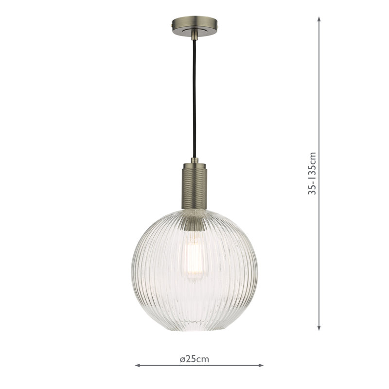 1 - Light Pendant, Antique Chrome