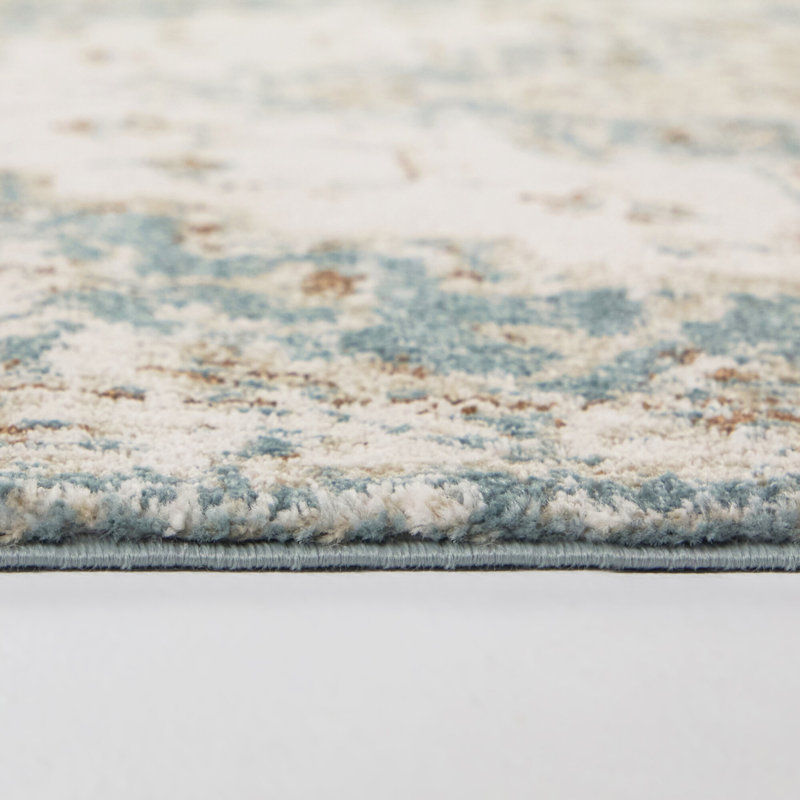 Zolina Blue Persian Medallion Area Rug, Rectangle 5'3" x 6'11.9"