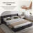 Queen Size Chenille Upholstered Low Bed Frame,   Platform Bed With Wingback Headboard-108516278-128224091
