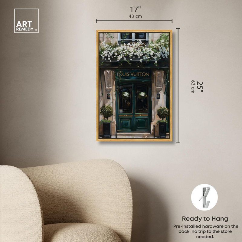 «Spring Emerald Store Canvas Fashion and Glam» par Spring , H 25 po x l 17 po, Cadre flottant doré
