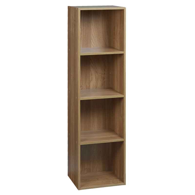 Laci 106cm H x 30cm W Wood Standard Bookcase, Oak