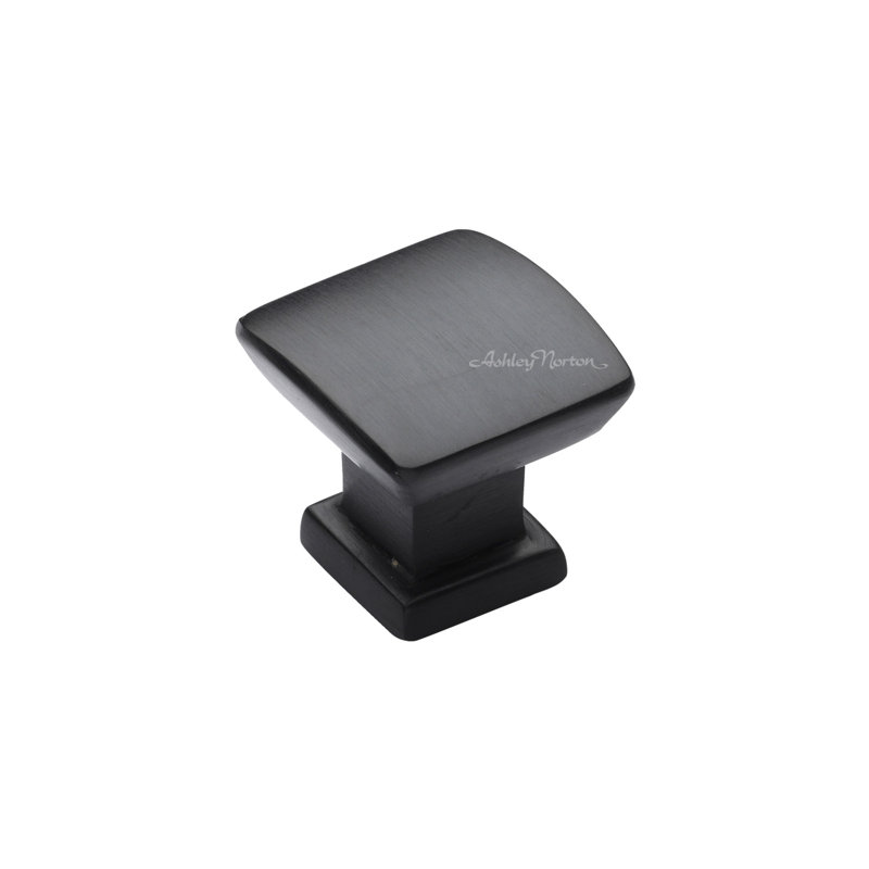Dark Oil Rubbed Bronze Square Cabinet Knob with Mounting Hardware