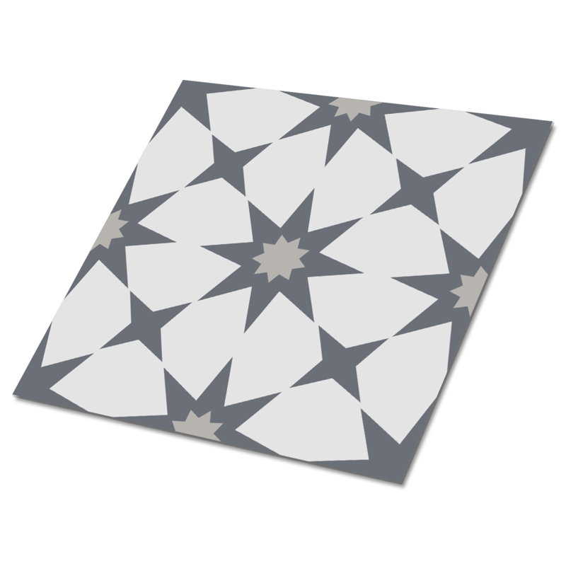 Horvatt 30cm W x 30cm L Vinyl Peel and Stick Field Tile, Blue 
