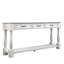 Console en bois de 160 cm de long avec 3 tiroirs et 1 tablette du bas pour l'entrée ou le couloir. Montage facile. Table d'appoint extra-épaisse (blanc antique).-901178289