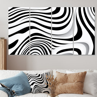 Cordelle - Waves Wall Art Decor Set 4 Piece