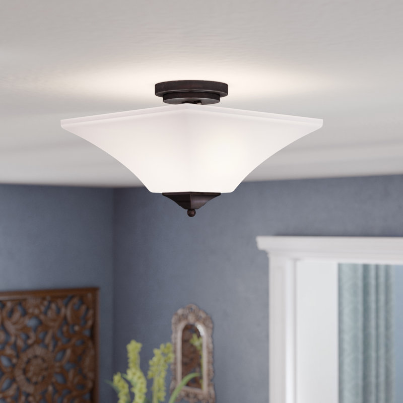 Weedman Glass Flush Mount, Oil Rubbed Bronze